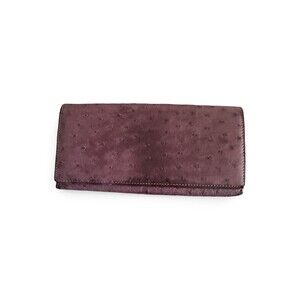 Ostrich Leather  (suede interior) Textured Wallet Excellent condition-from Japan